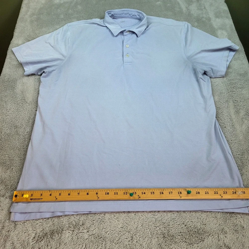 johnnie-O Polo Shirt Mens XL Performance Stretch Pique Short Sleeve Light Blue